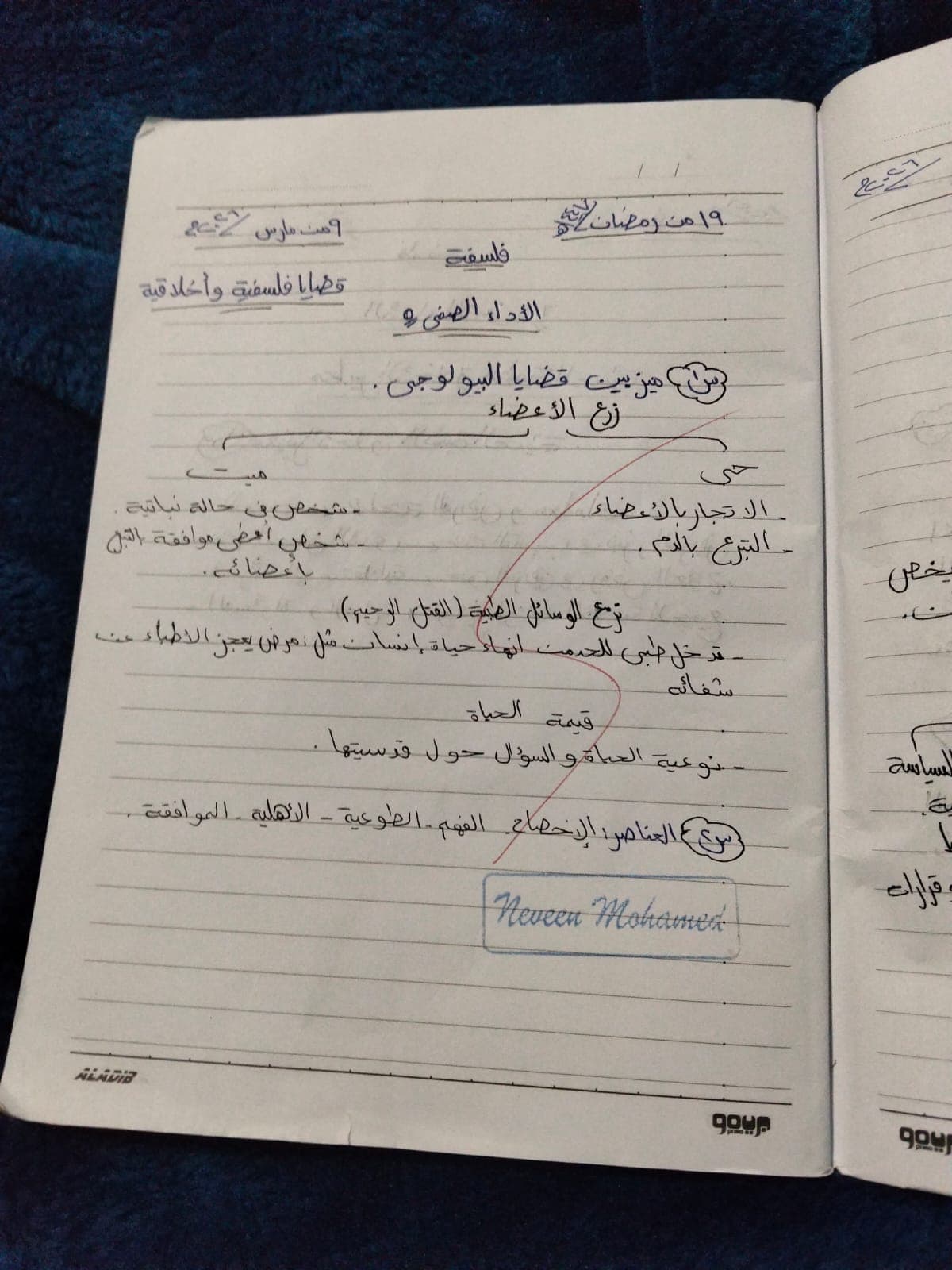 أداء الفلسفة الصفي الأسبوع الخامس