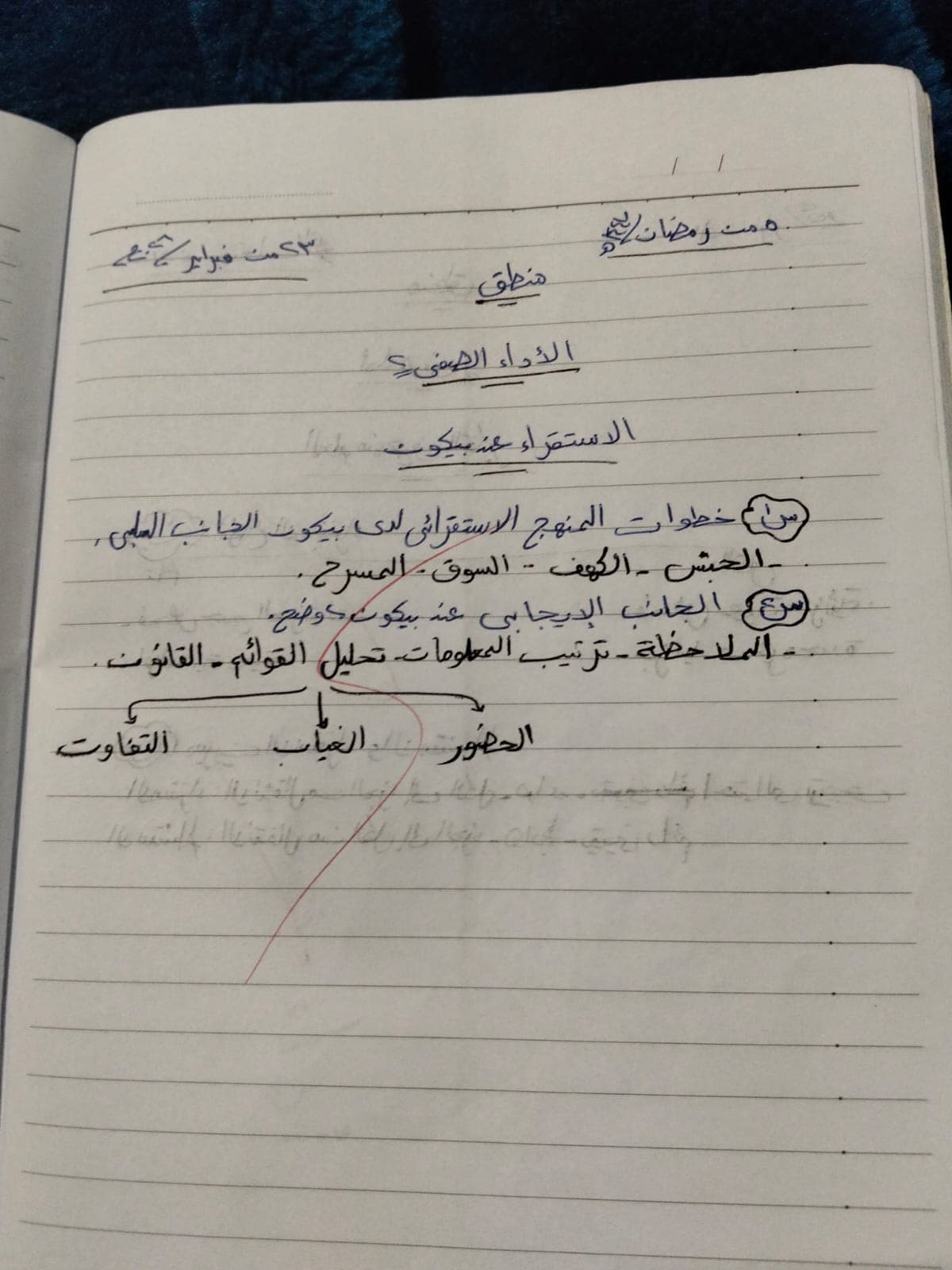 أداء المنطق الصفي الأسبوع الثاني